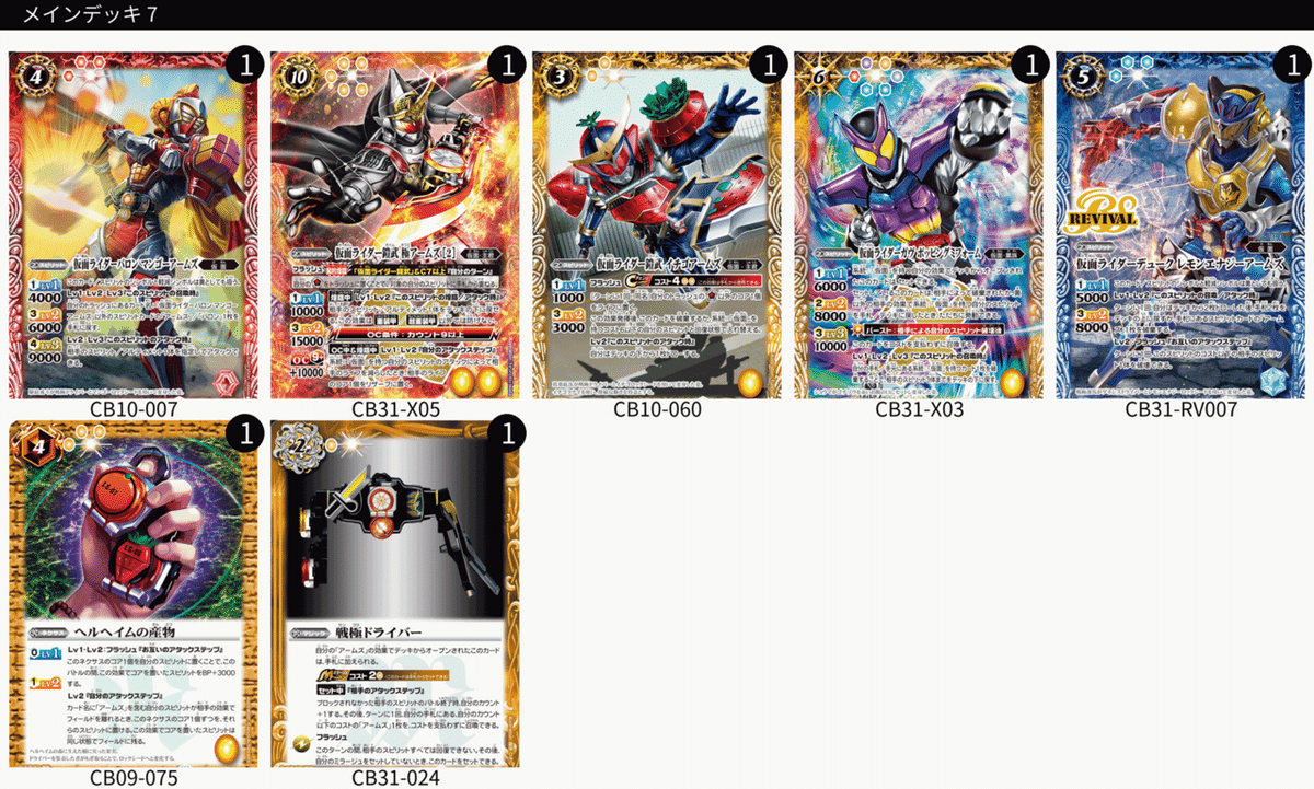 仮面ライダー鎧武デッキ Battle Spirits バトルスピリッツ トレーディングカードゲーム