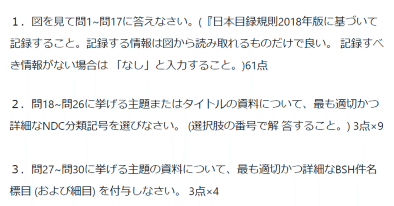 近畿大学 司書 メディア授業【情報資源組織演習】 試験問題 2024年7月