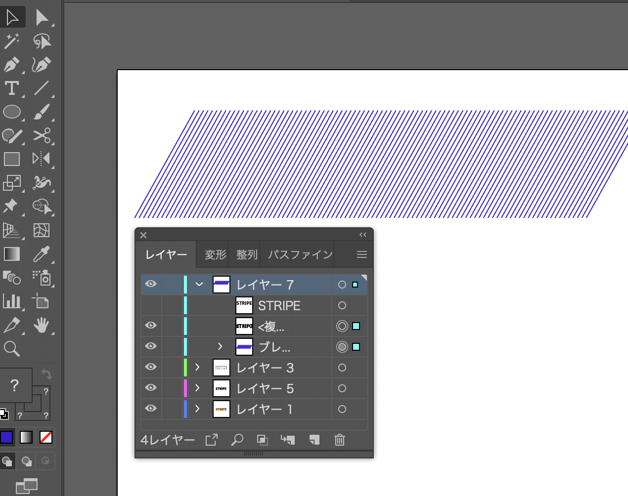 イラレ修行 斜線で影をつける Natsu Webdesign Note