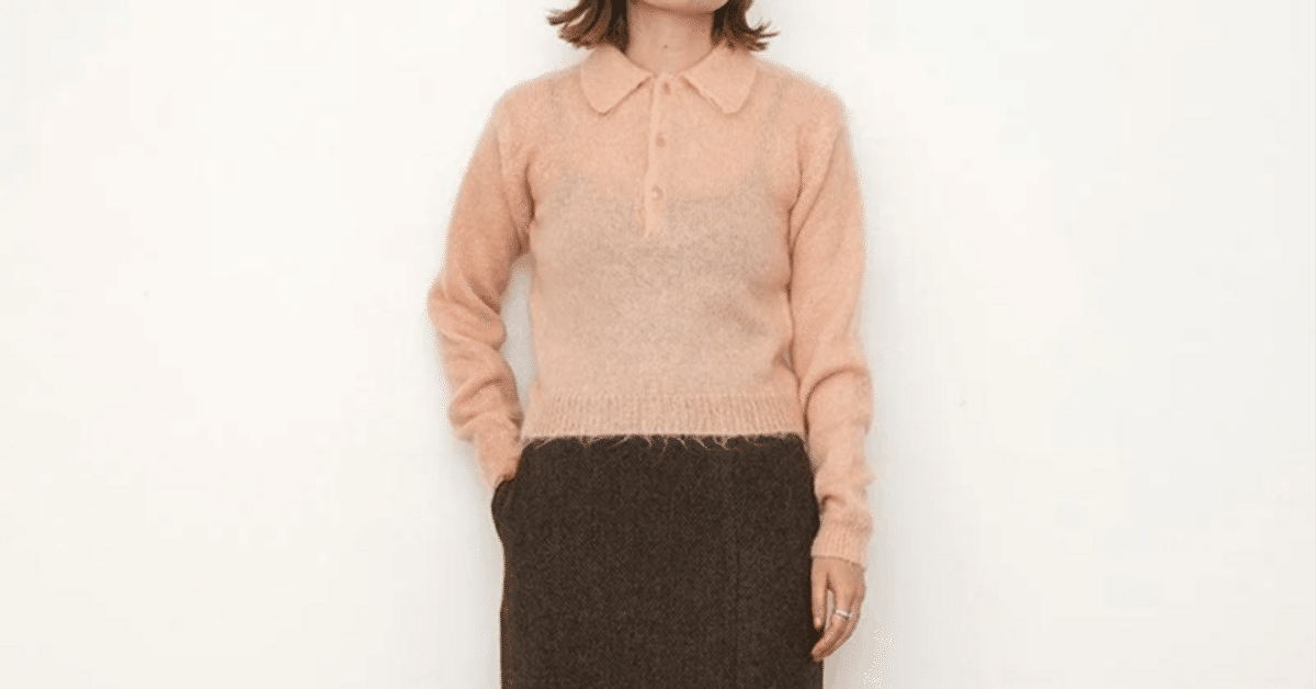 AURALEE】BRUSHED SUPER KID MOHAIR KNIT SHORT POLO|THIRTY AURALEE】BRUSHED SUPER KID MOHAIR KNIT SHORT POLO|THIRTY