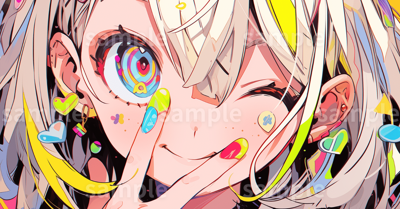 カラフル女子」のイラスト素材3枚｜SNS用アイコン・アイキャッチ