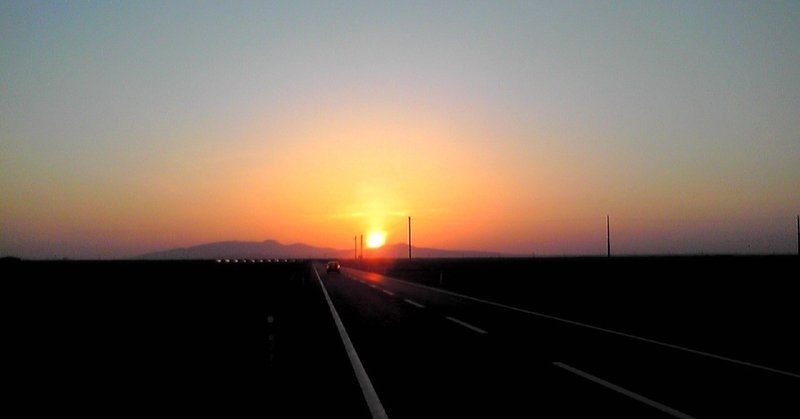 八郎潟の夕陽