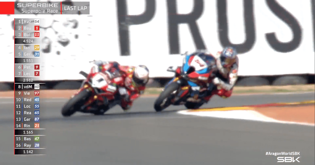 WSBK アラゴン｜2輪ロードレースチラシの裏