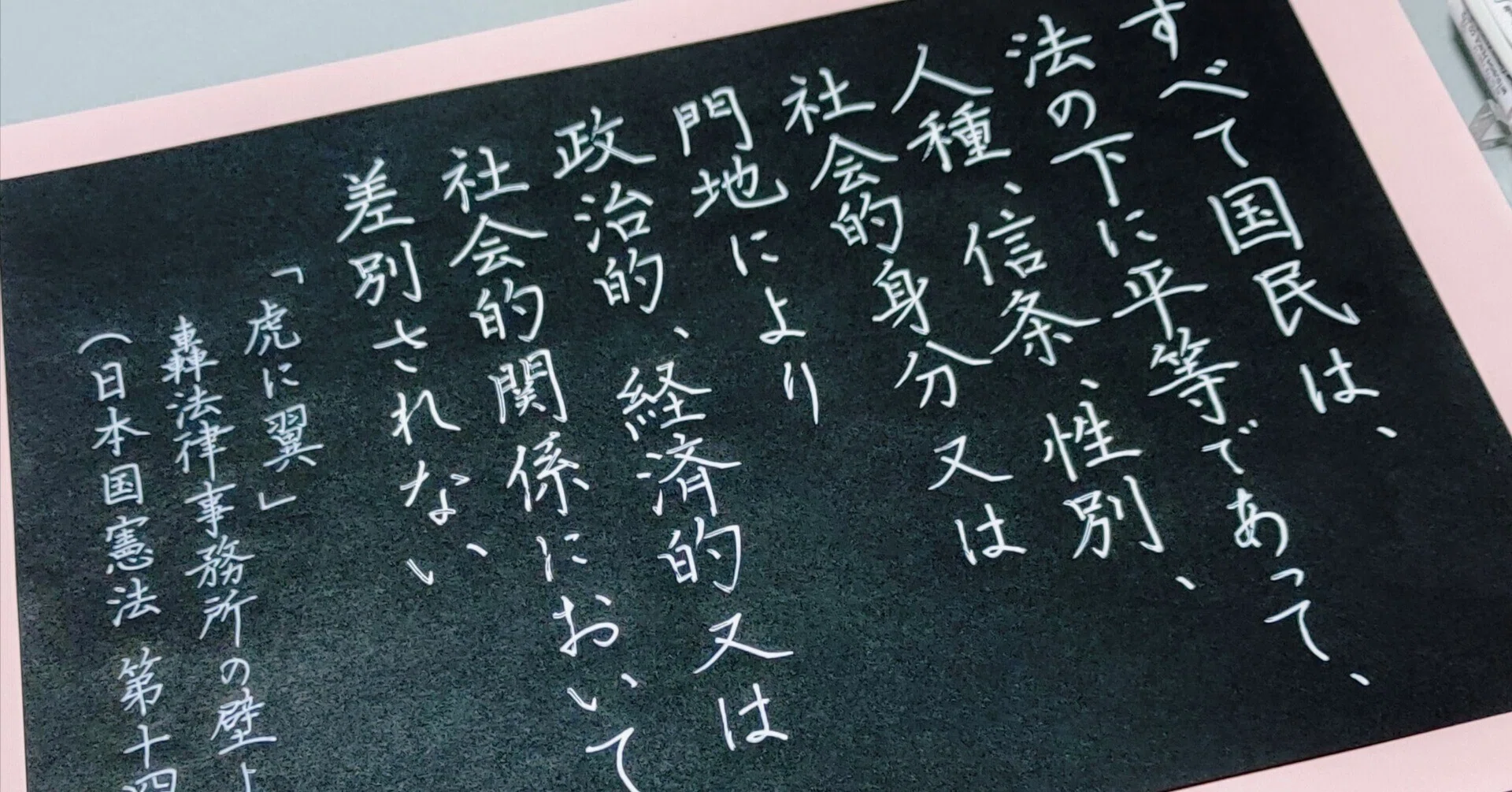 日本国憲法 第14条 を書く｜TON