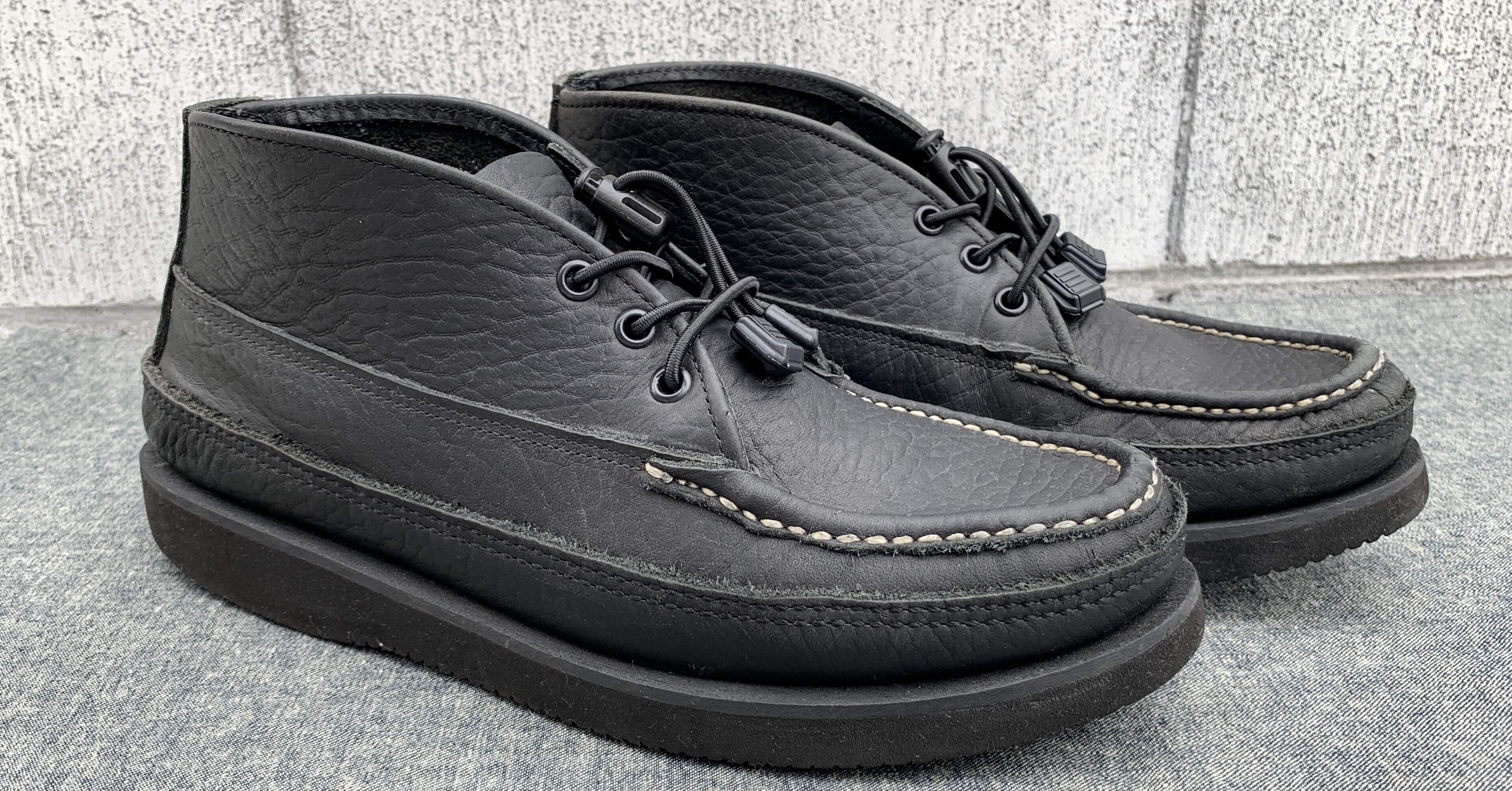 ラッセルモカシン 黒ヌバック製モカシンブーツ 9サイズ相当 ラッセル