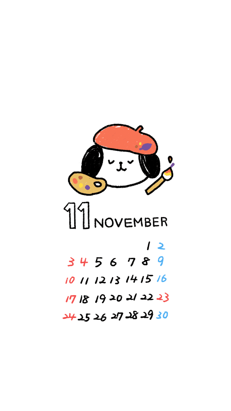 11月の待ち受けカレンダー Dhara Note