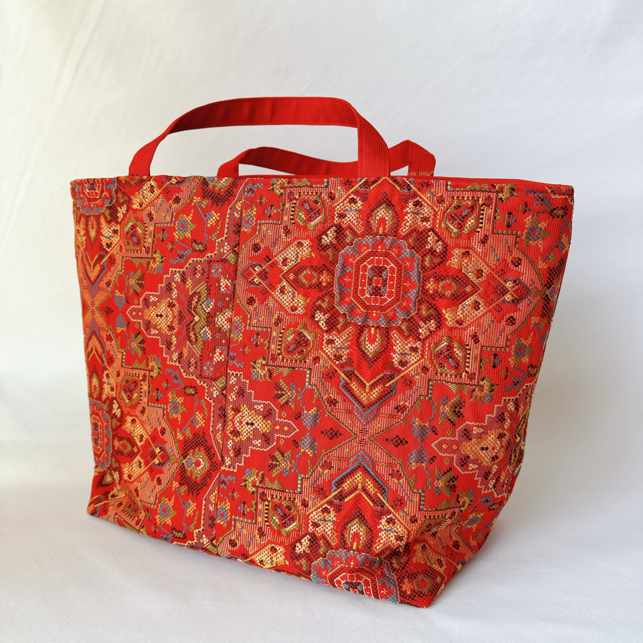 名古屋帯を使い切ってマチ20cmの大きなバッグができました｜着物