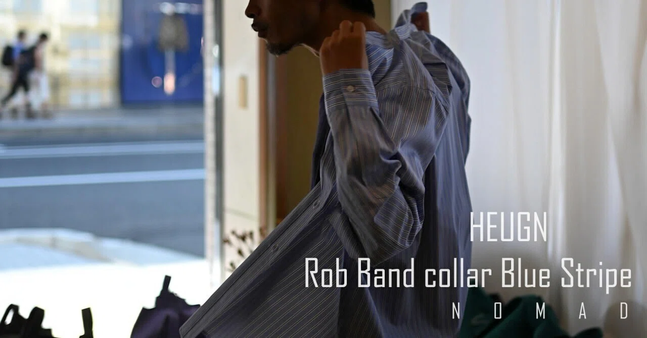HEUGN 別注 Rob band collar new stripe HEUGN / Rob Band collar Blue Stripe｜NOMAD