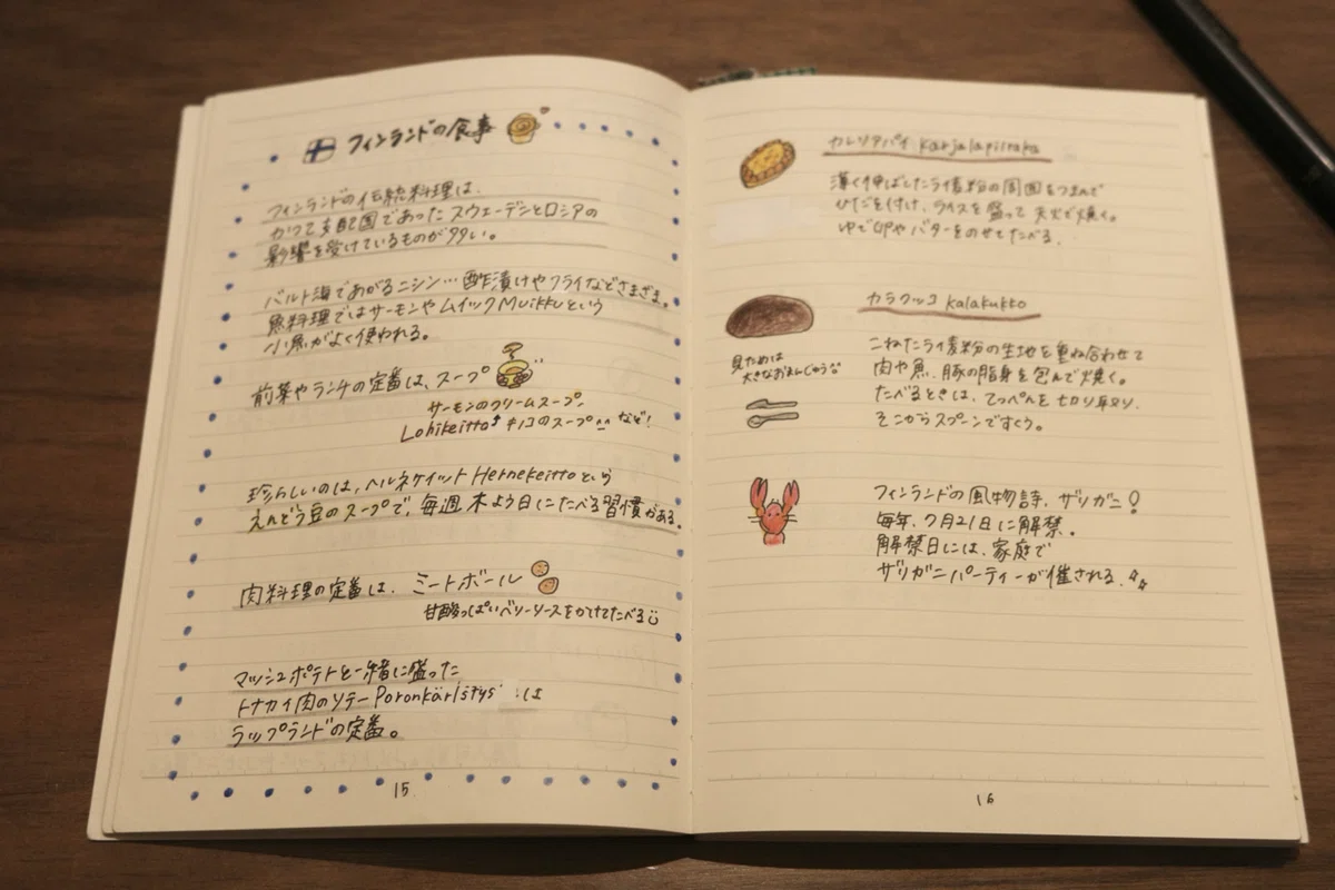 フィンランド　白樺　ノート　木　日記 わたしのフィンランド旅ノートを紹介する！｜若 菜
