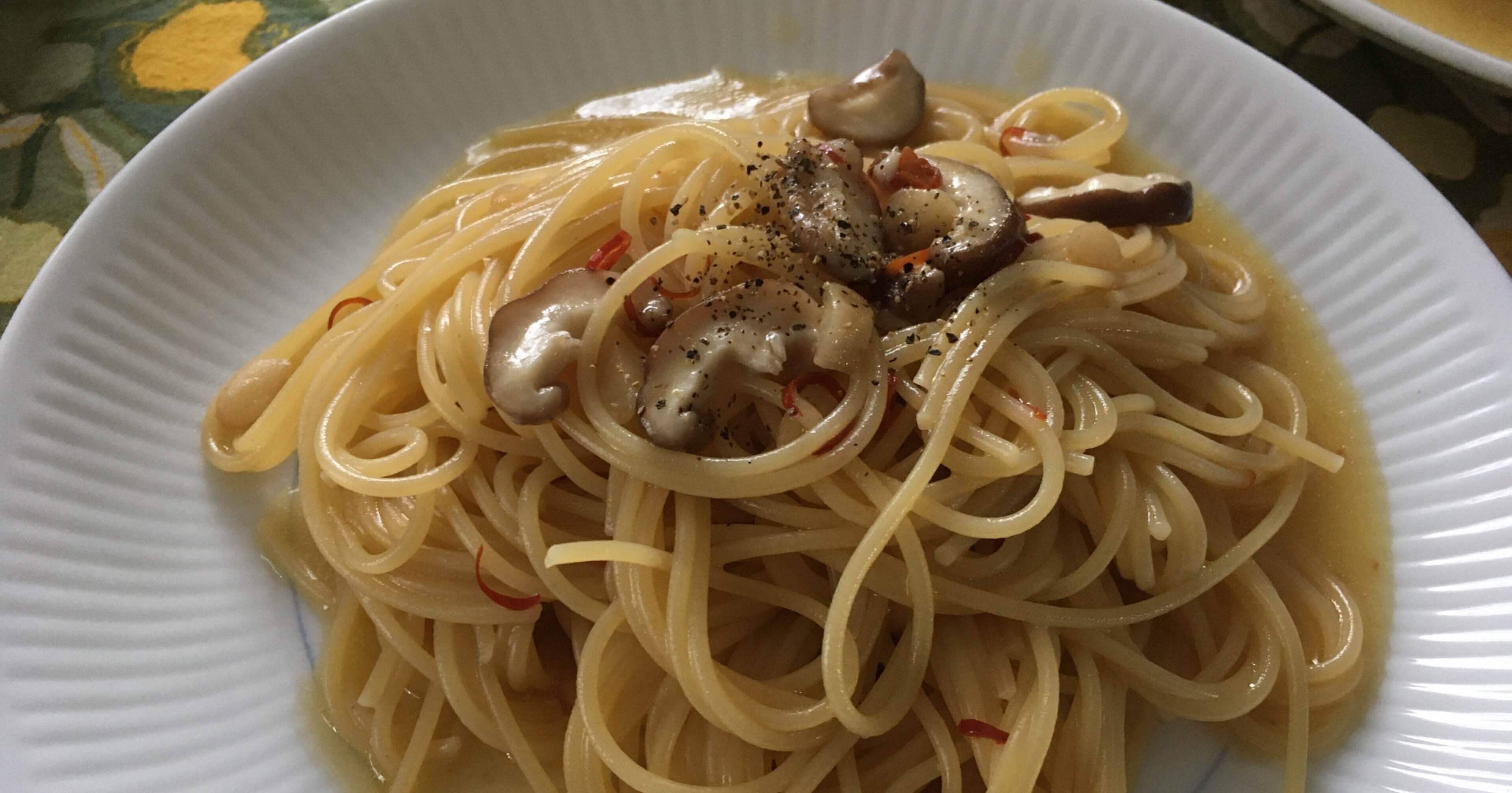 福島のシイタケと青森のニンニクのペペロンチーノ｜安部忍