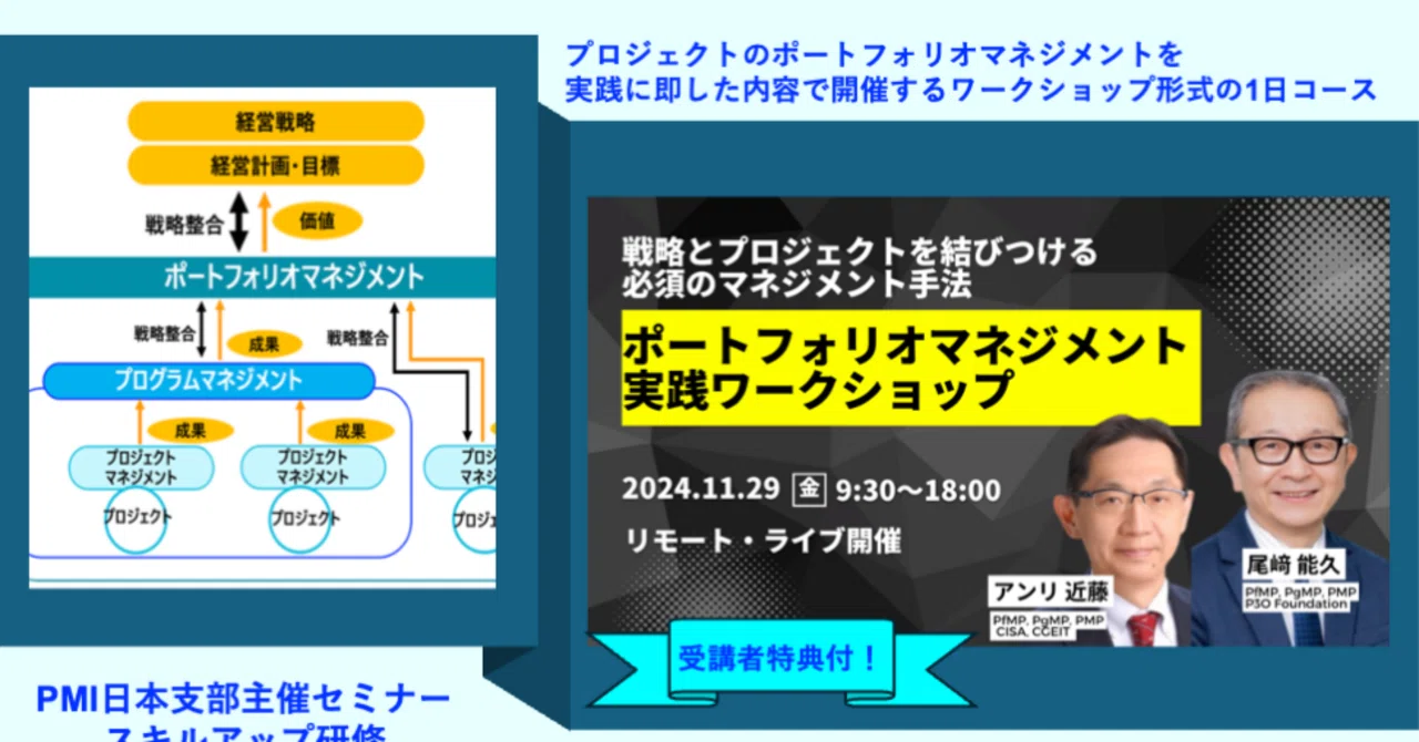 ポートフォリオマネジメント実践ワークショップ開催のお知らせ
