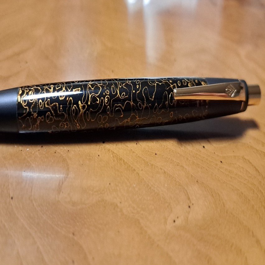 19）野原工芸兆春塗り黒金箔シャープペンシル｜文具好きの冷えペン🐧