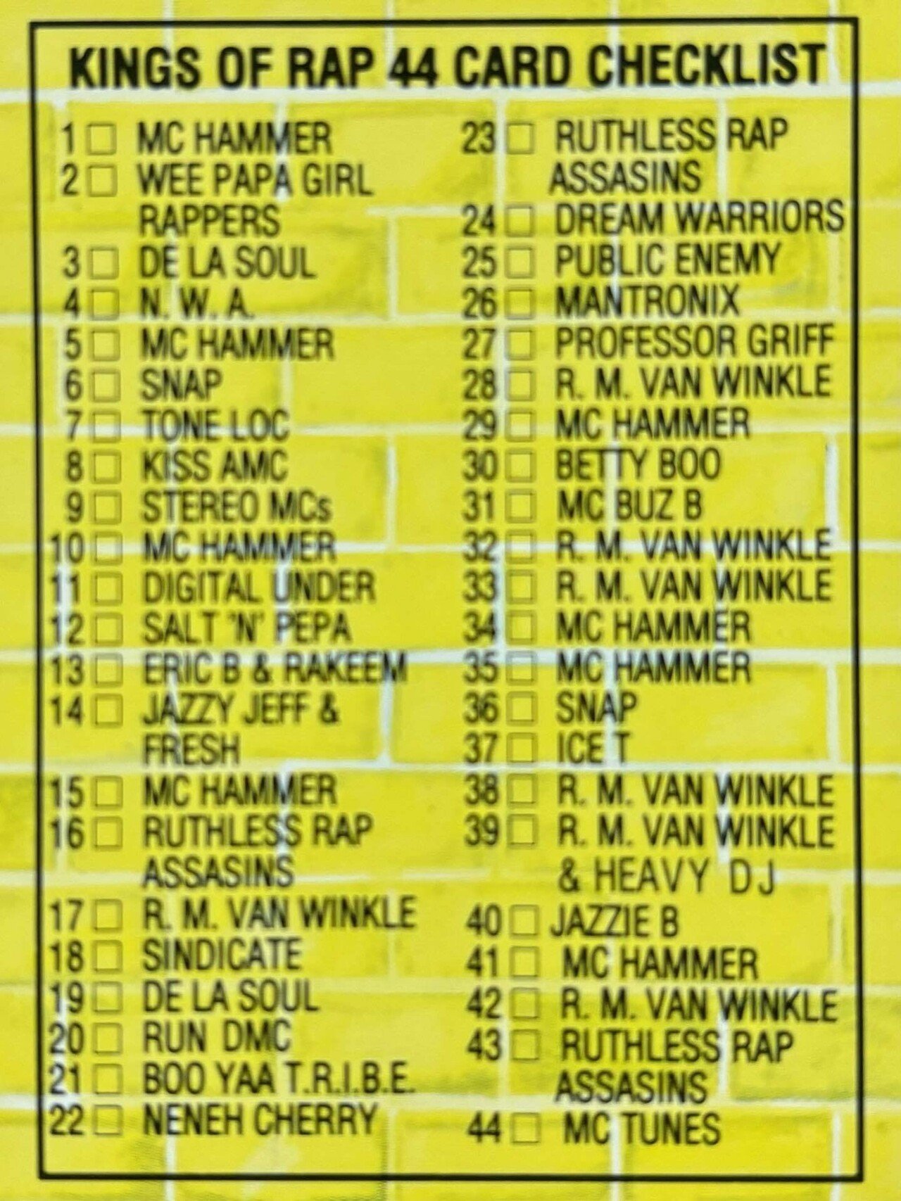 １９９１年MTV ラップトレーディングカード ３６パック新品未開封 ☆送料無料！☆ 1991年製 【 YO! MTV RAPS SERIES 2