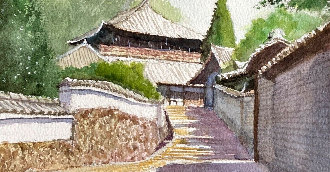 趣味は水彩5色描き(44)二月堂への参道｜tatatotoya