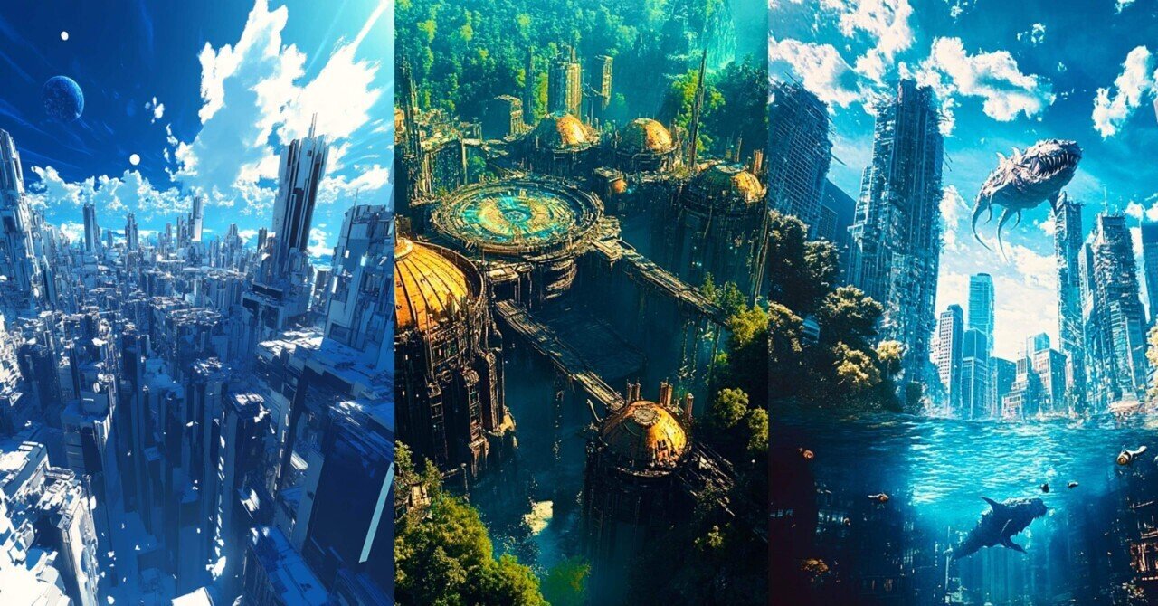 無料イラスト】壁紙｜スマホ待ち受け「荒廃した都市」｜leo_art_jp