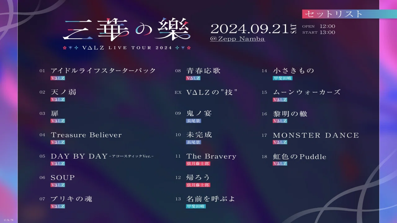 VΔLZ LIVE TOUR 2024三華の樂 @Zepp Namba｜ュちゃん