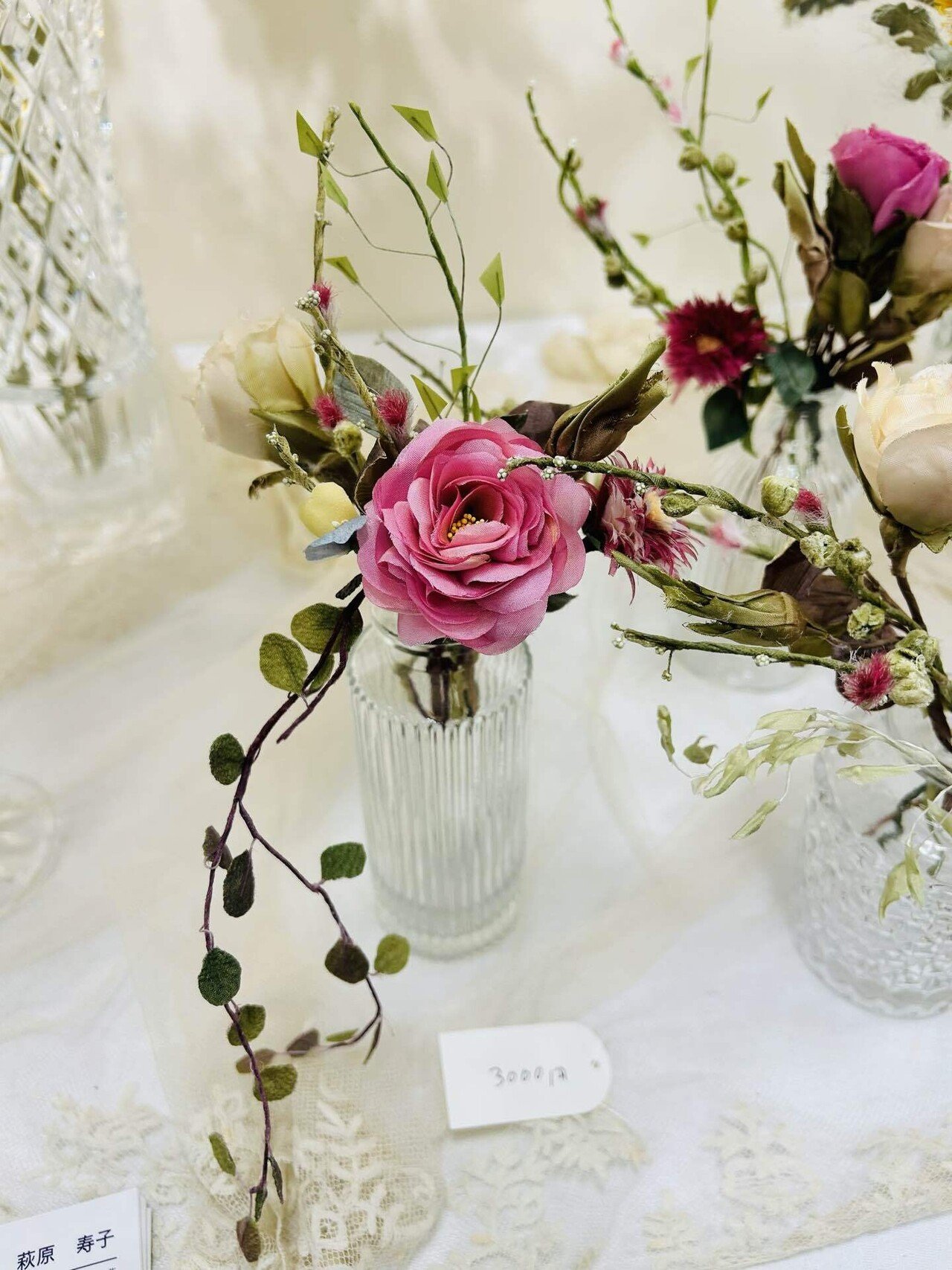 ⭐︎あやっち⭐︎ アンティーク布花 数量5から】 生地 『NOVA オックス 北欧調花柄 グレー NOX-NFL-GY