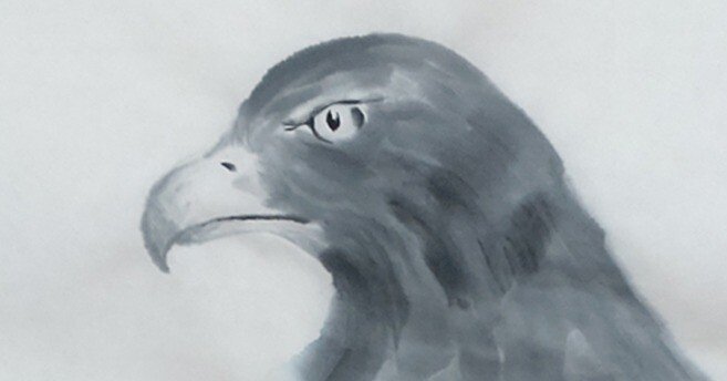 墨で空の王者／画集『風語り vol. 1』に捧ぐ墨で鳥｜KaoRu IsjDha