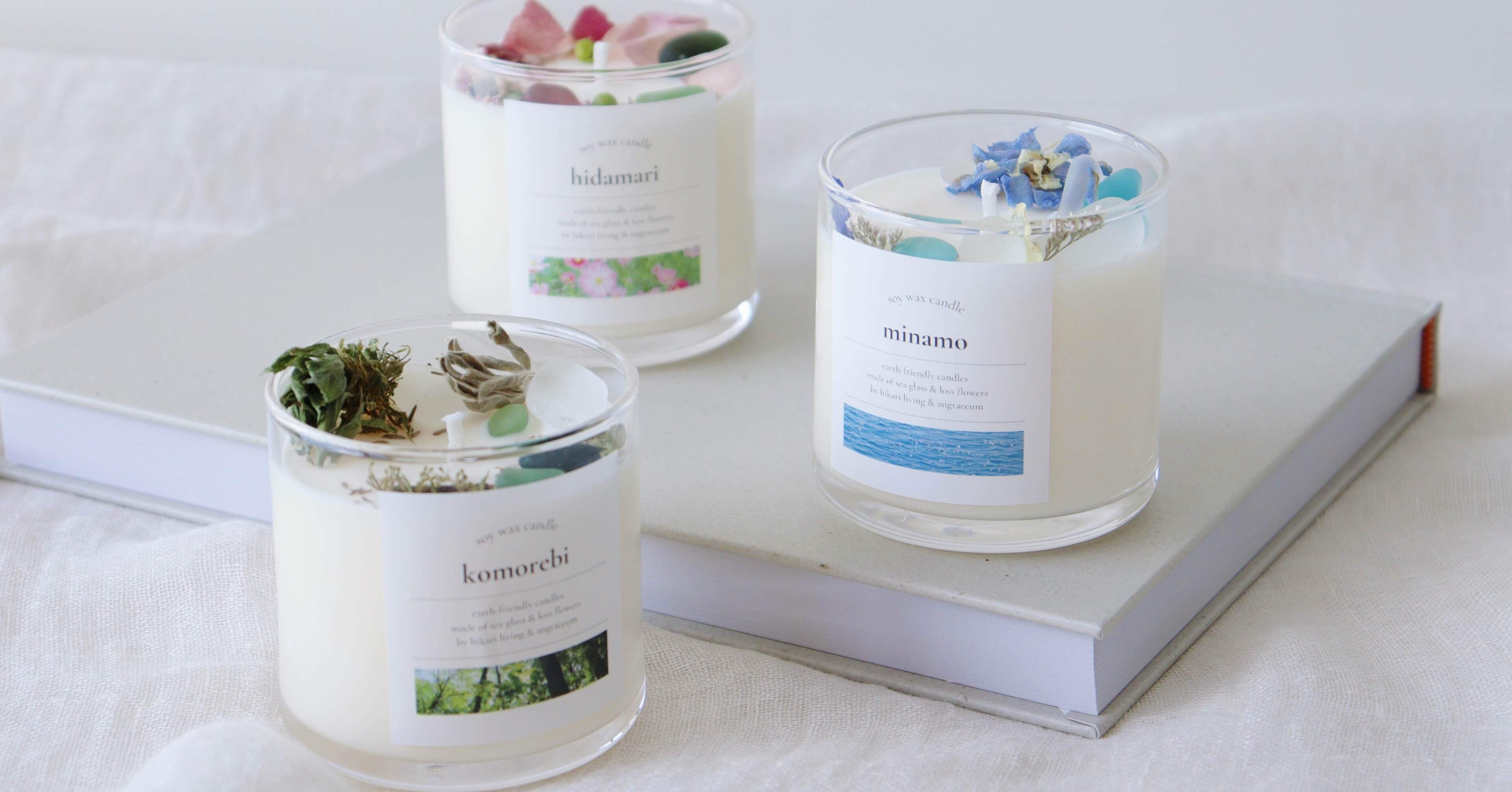 シーグラスと廃棄花のキャンドルができました｜さいとうえみり｜hikari