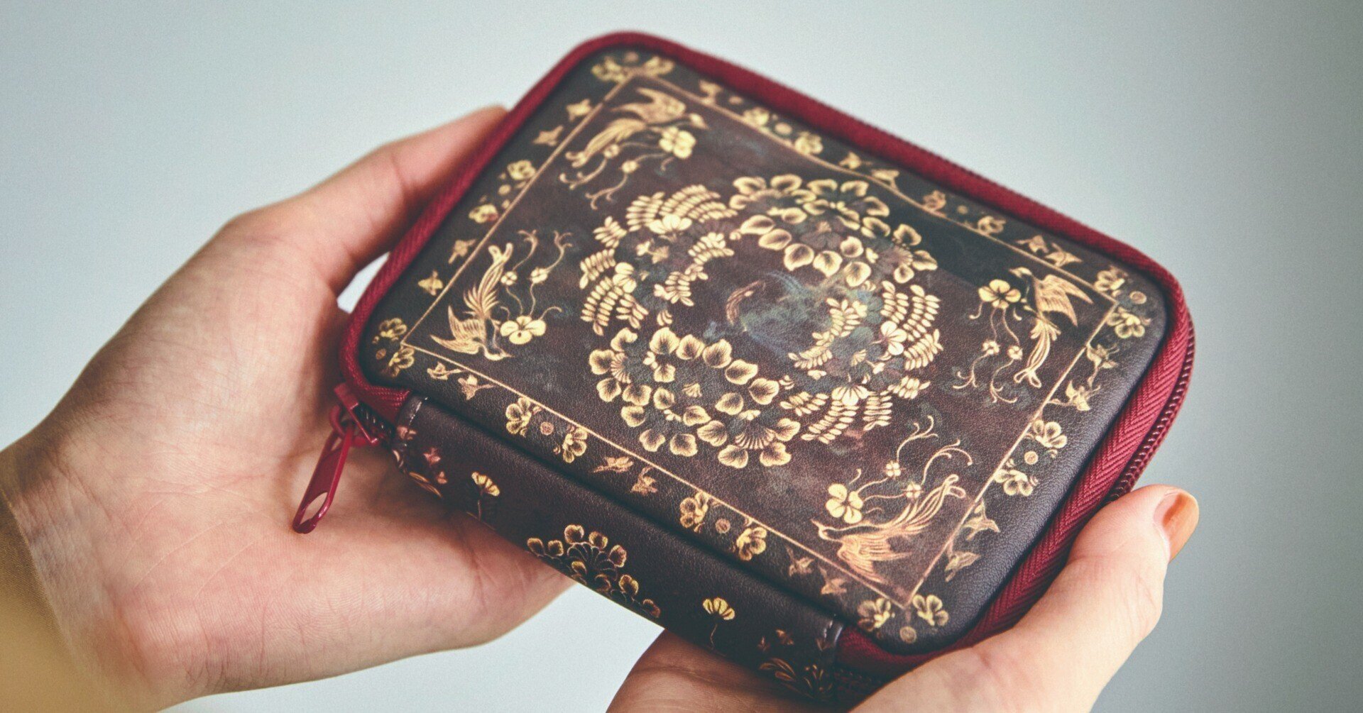 正倉院式花鳥文様硯箱 南都 大西勇斎造 共箱 雨畑硯 書道具 正倉院式