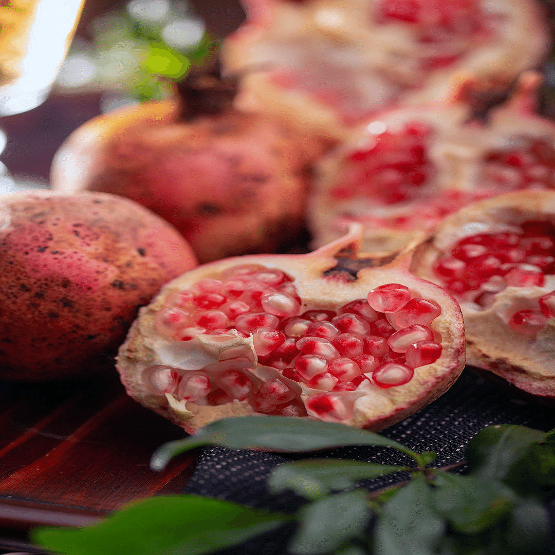 庭のざくろ 収穫しました｜ふるさとがしのばれる宿 角屋旅館