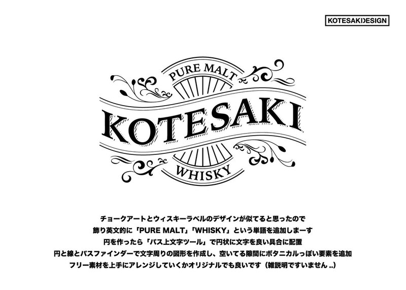 Kotesaki Design チョークアート ウィスキー風デザイン Cani Note Kotesaki Design チョークアート ウィスキー風デザイン Cani Note