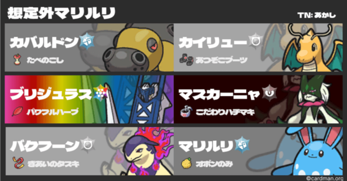 ポケモンSV】S22使用構築 想定外マリルリ｜あかし