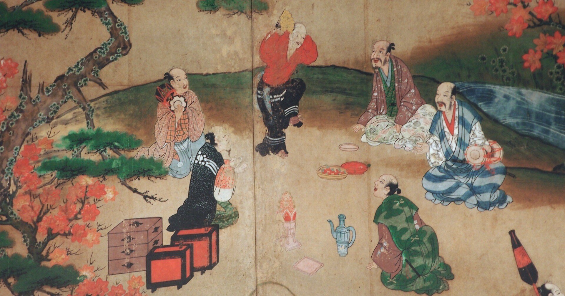 安土桃山時代のパーティーピーポーを描いた国宝《観楓図屏風》……の複製 安土桃山時代のパーティーピーポーを描いた国宝《観楓図屏風》……の複製