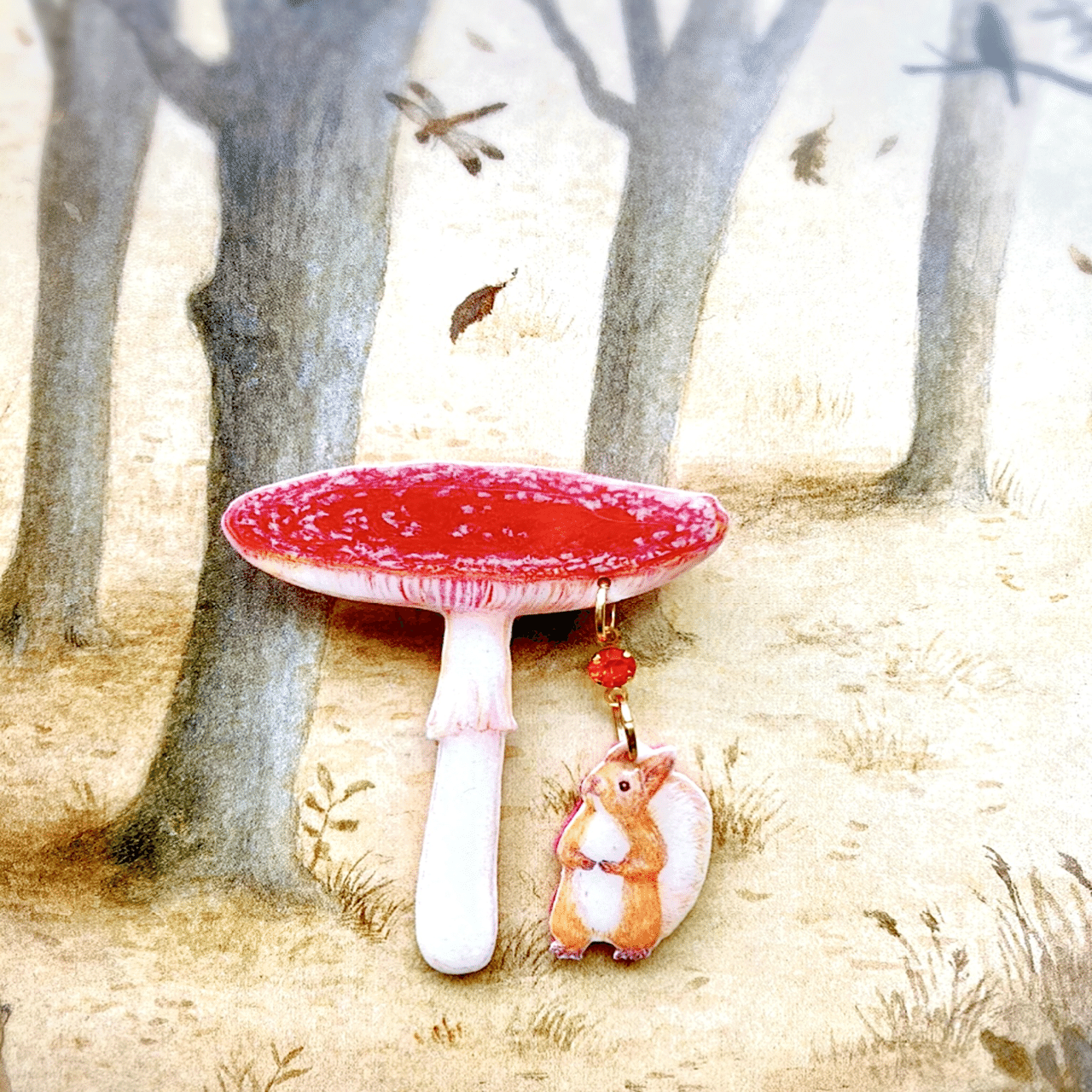 きのことリスブローチ🍄🐿️ ｜NORDIC TALES