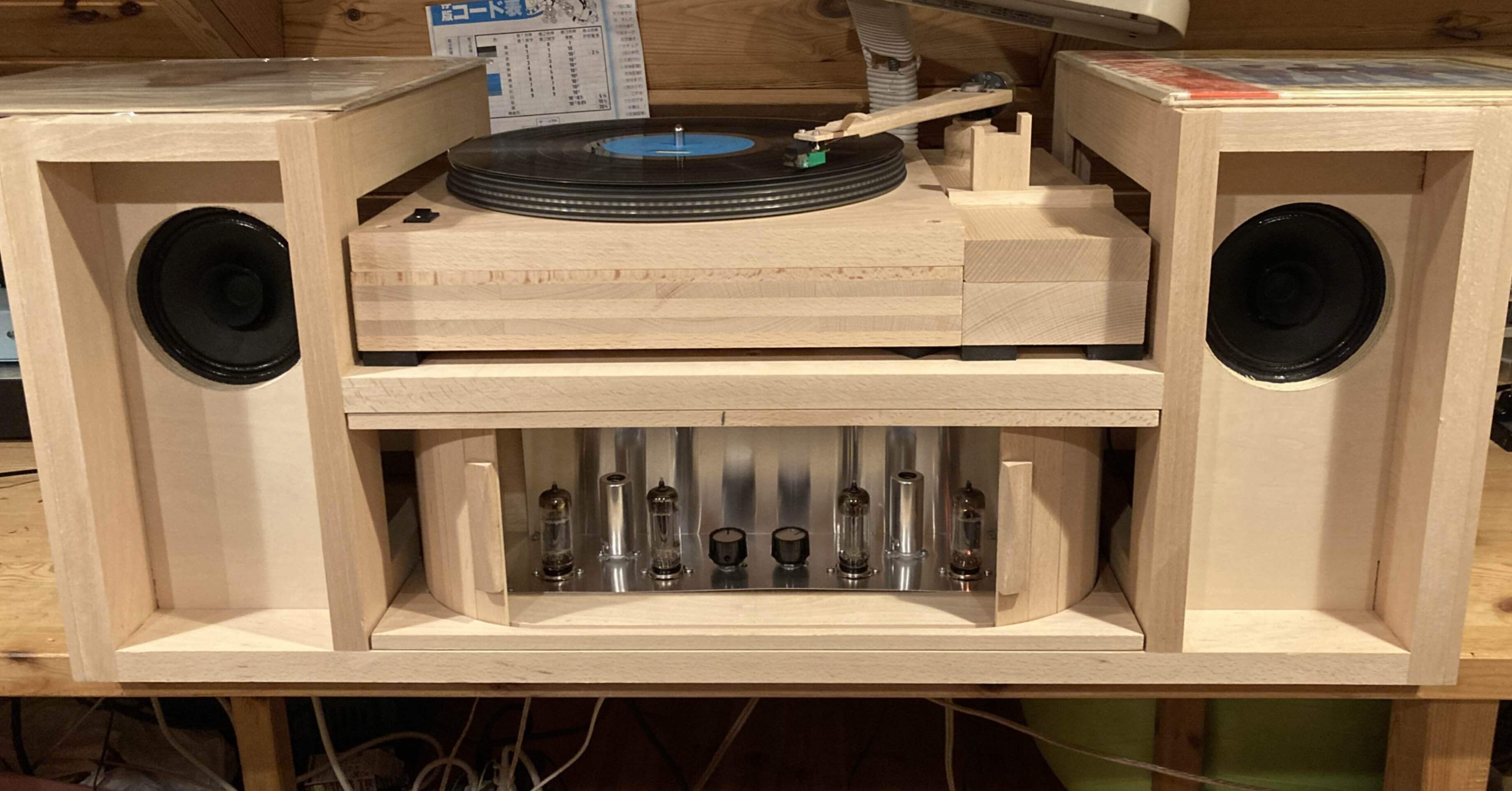 60年代風ステレオセット作成-スピーカーがついた｜IiotoOyaji