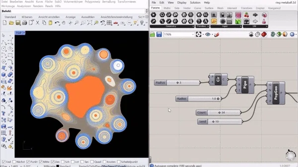 [Workflow] Random Metaball 2d Pattern - Rhino Grasshopper｜risakagami