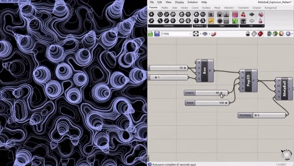 [Workflow] Random Metaball 2d Pattern - Rhino Grasshopper｜risakagami