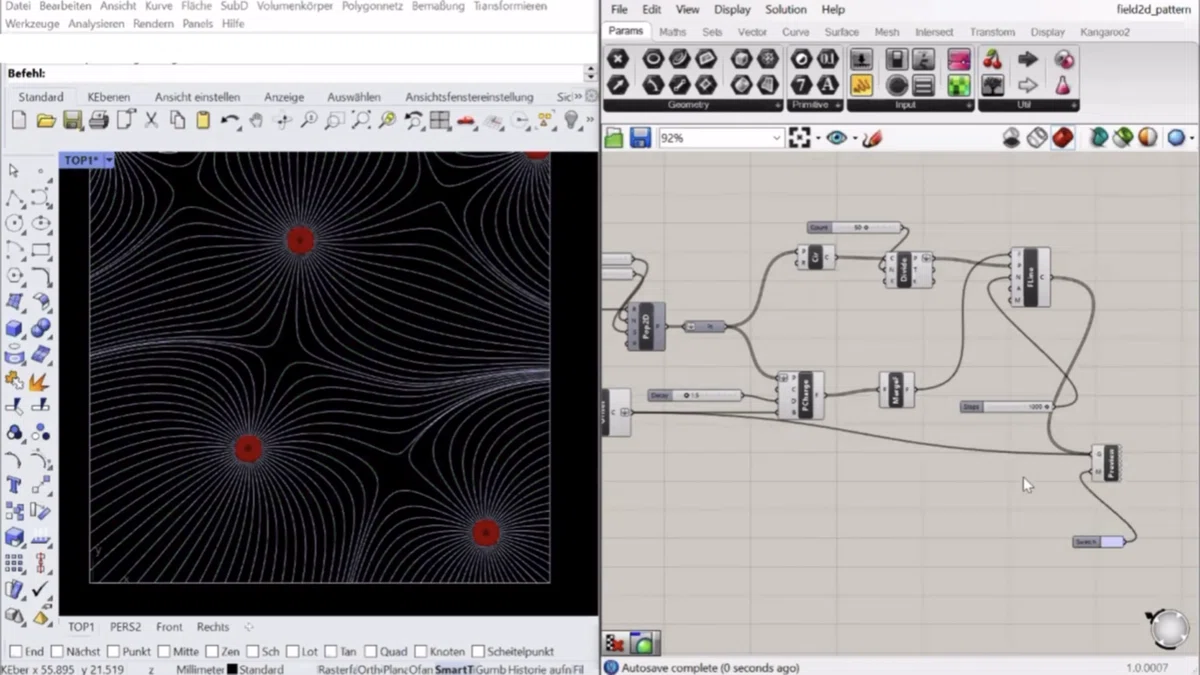 [Workflow] Field Line 2d Pattern - Rhino Grasshopper｜risakagami