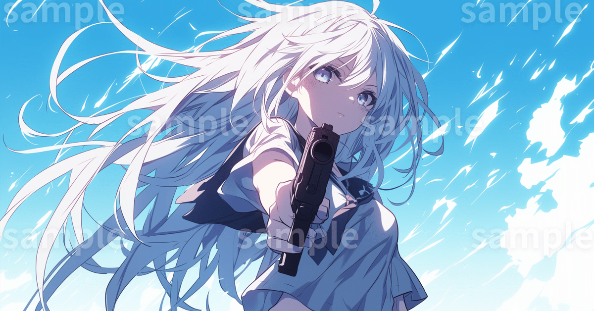 手描きイラスト 水彩原画 ロングヘアの女の子213 懐かし 