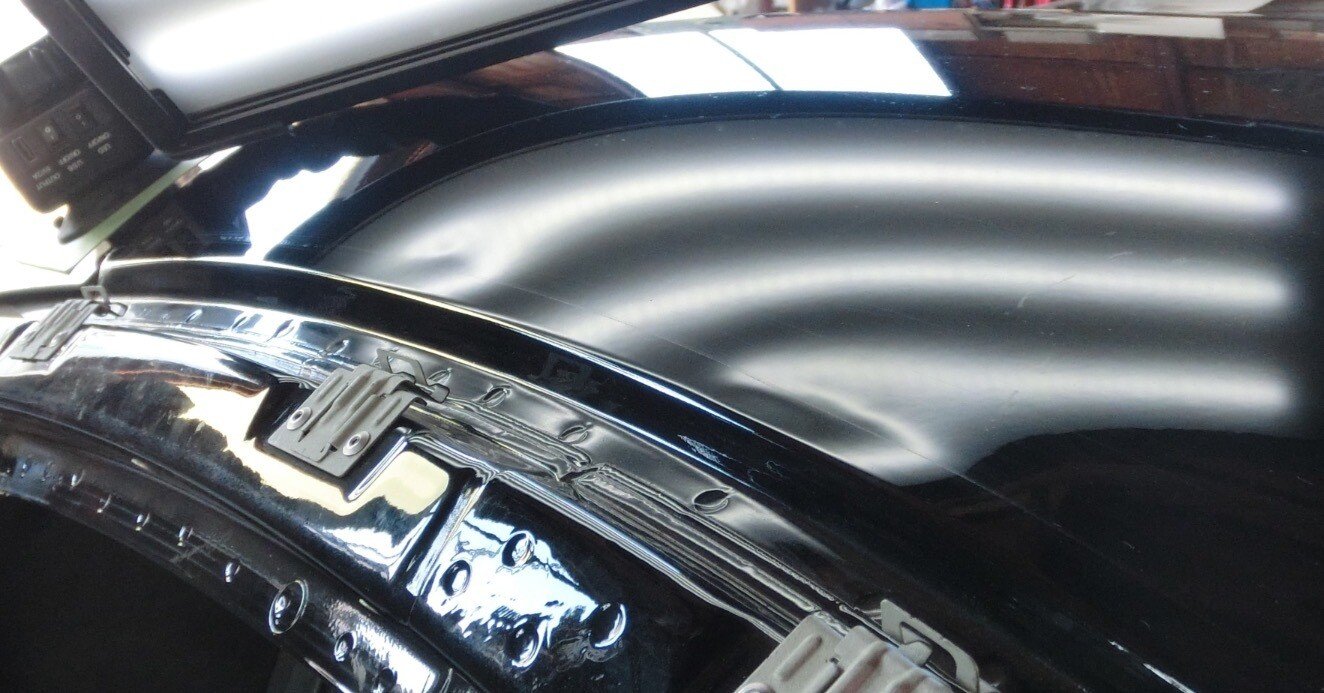 ルーフのデントリペア（無塗装の仕上がり）｜GPR