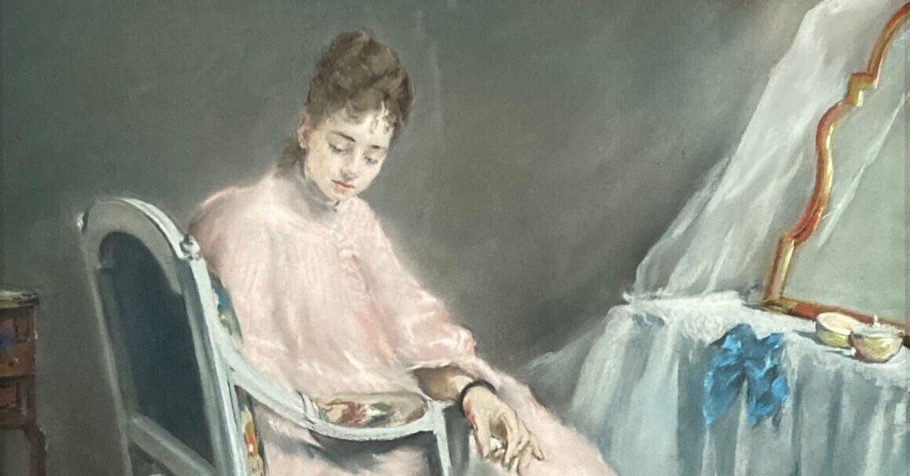 アンティークパステル画 少女 アンティーク 少女パステル画