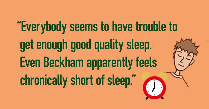 1 ベッカムの睡眠時間 クリエイターのための英語 ベッカム Note