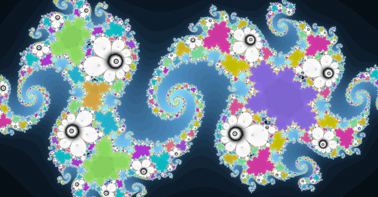 今週のフラクタル61 (c(1/3(z-0.01/(z+0.2i))^3-(z-0.01/(z+0.2i))^2+4/3)-0.1i ...