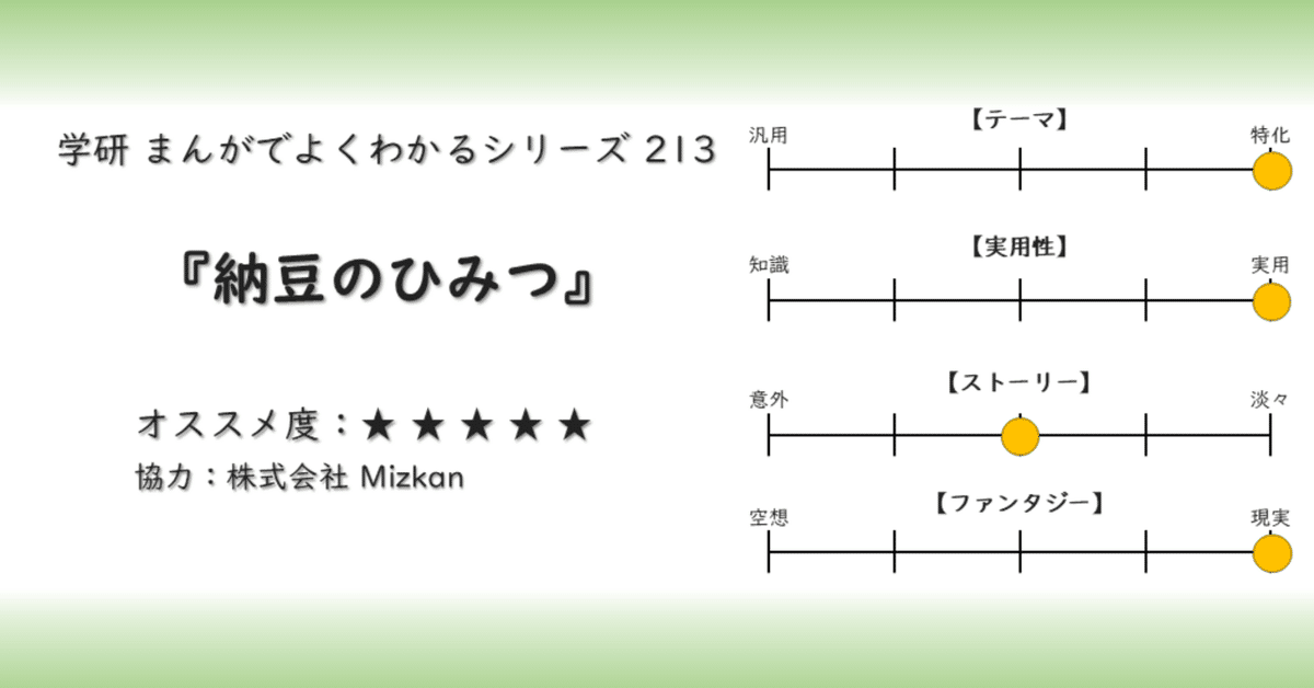 学研まんが】納豆のひみつ オススメ度：(1〜5)｜あんぱんだ | 視える化推進エンジニア
