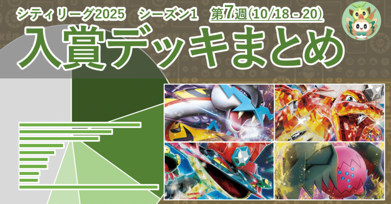 ポケカ シティリーグ2025 シーズン1 第7週 入賞デッキまとめ【全文無料