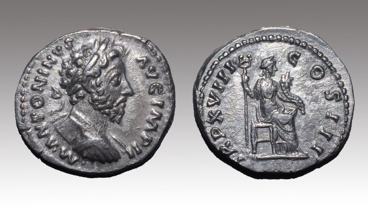 ローマ帝国 デナリウス銀貨 164年 マルクス・アウレリウス帝