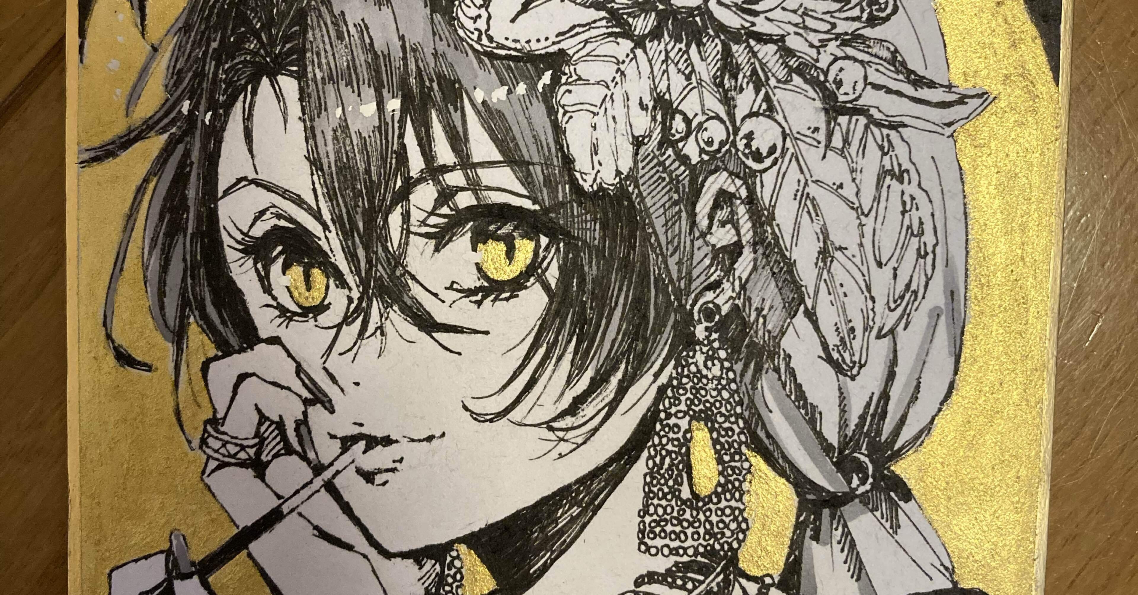 コミティア150に出す色紙描いていた｜rosyemu