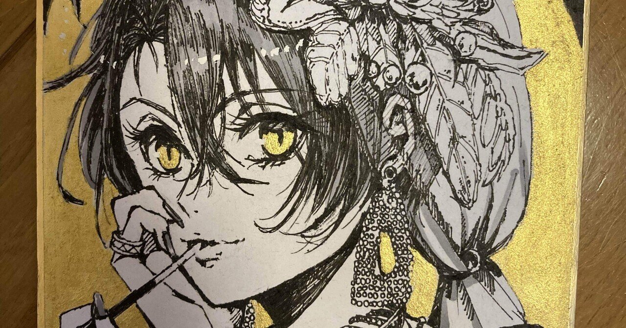 コミティア150に出す色紙描いていた｜rosyemu