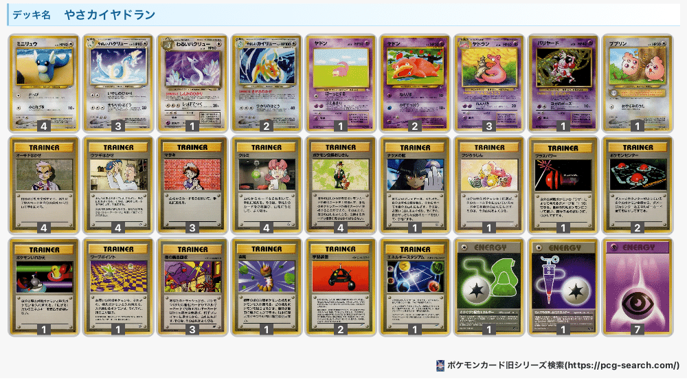 やさしいカイリューデッキ 第1回 OSAKA旧裏 GRAND PARTY 優勝 やさしいカイリューデッキ 第1回 OSAKA旧裏 GRAND PARTY 優勝