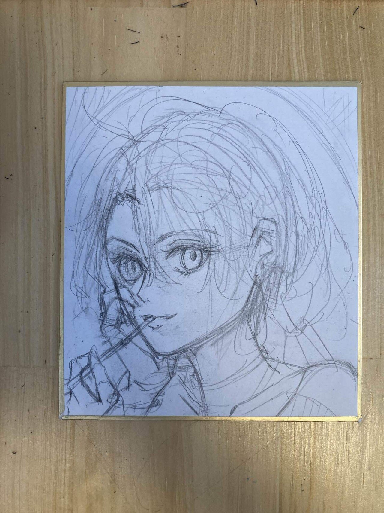 コミティア150に出す色紙描いていた｜rosyemu