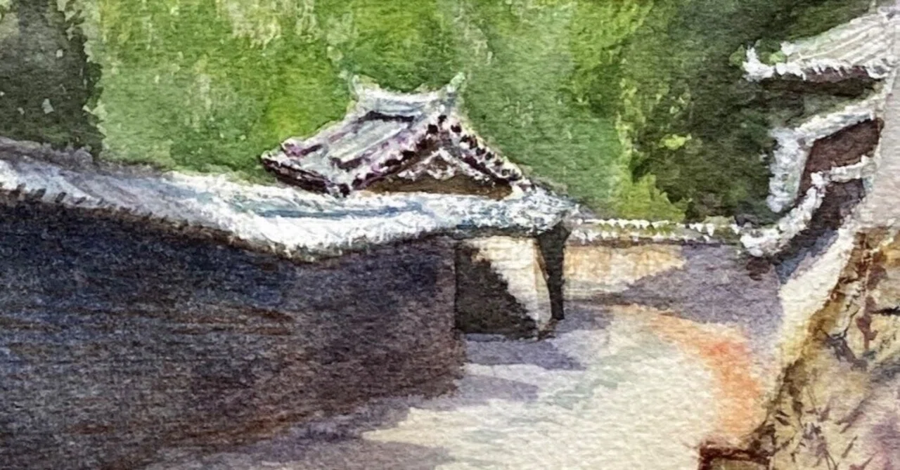 趣味は水彩5色描き(49)裏参道、二月堂からの…｜tatatotoya