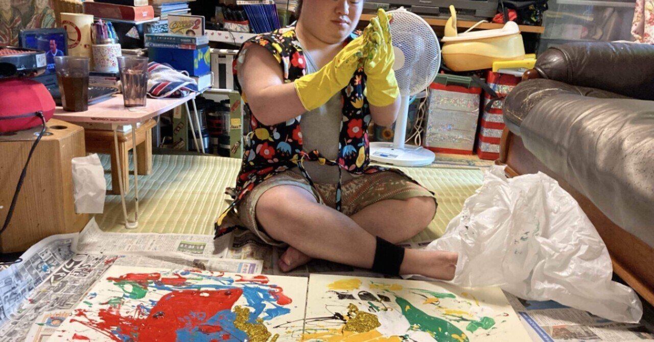 沖縄のピカソ小波津有希」幸運を呼ぶダウン症画家です。浮き出る墨絵