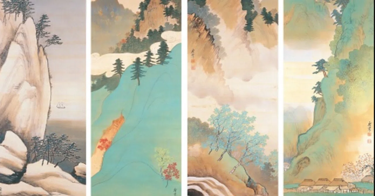 真作/寺崎広業/寺崎廣業/白菊竹図/双幅/掛軸/名家伝来/AK-650 rectangle_large_type_2_4f4d49b