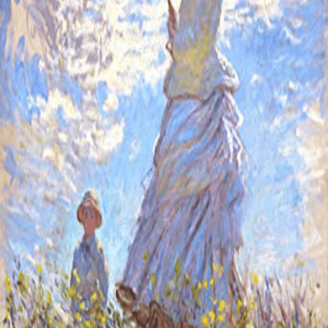 男子高校生の絵画鑑賞『散歩、日傘をさす女』｜17歳