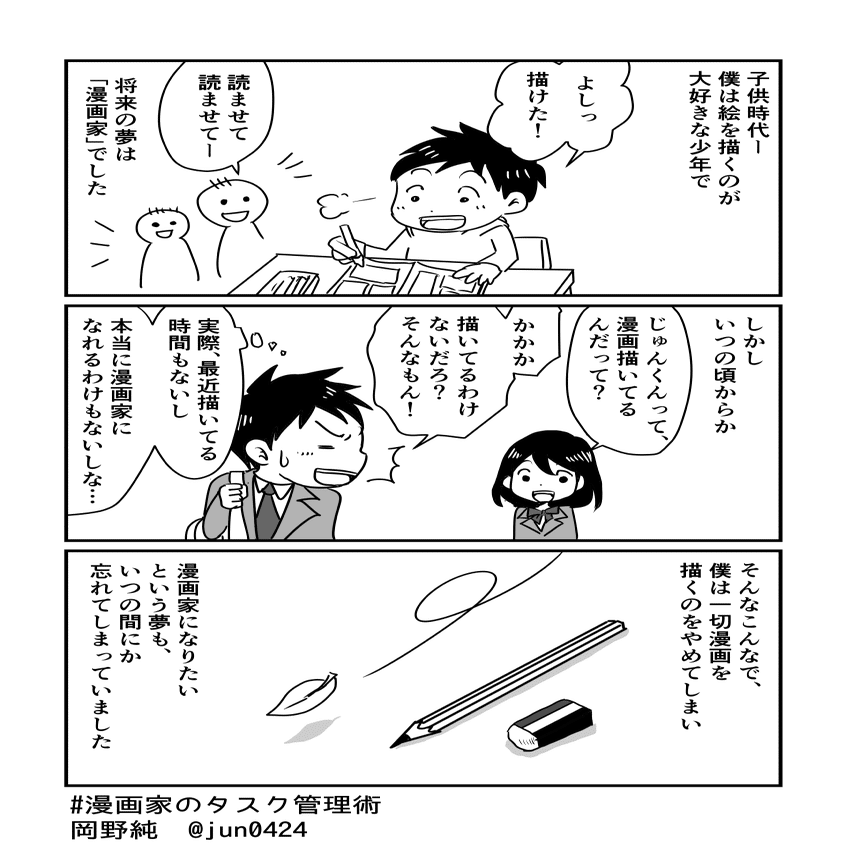 岡野純編第１話 漫画を描きたい でもそんな時間はない 漫画家のタスク管理術 岡野純 複業漫画家 Note